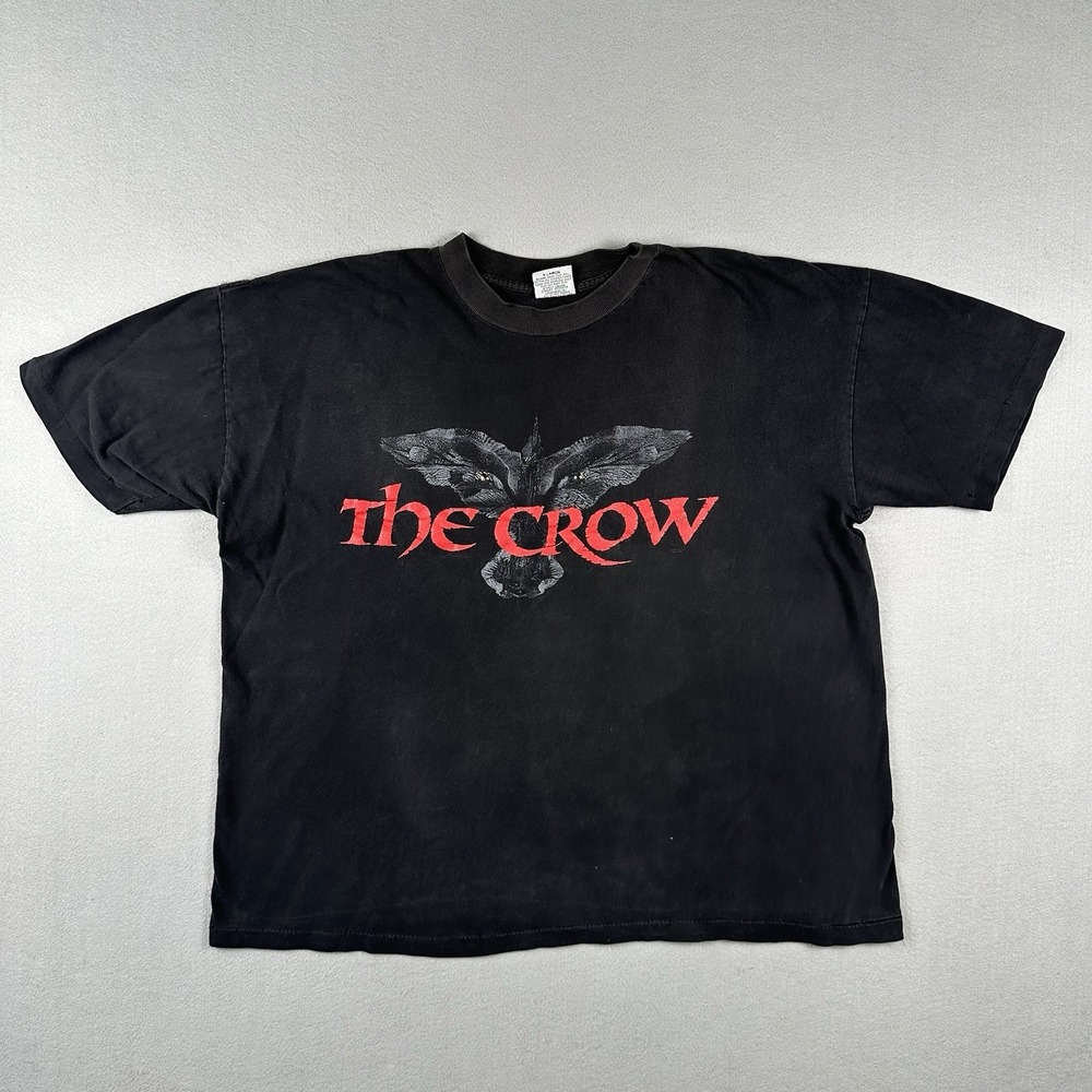 Vintage 90s The Crow Shirt Men's XL Black Short Sleeve Movie Stanley Desantis